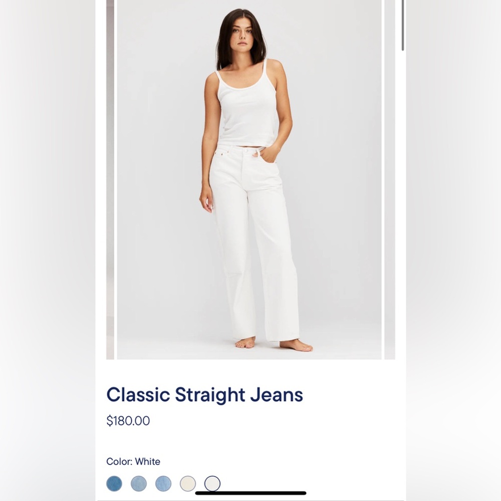 PARKE NWT classic straight jeans in white size 27